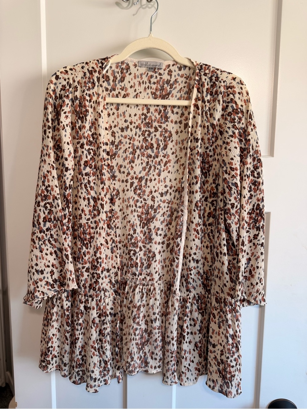 Flowy Cream & Brown Spotted Kimono